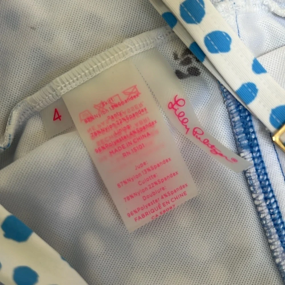NWOT! Lilly pulitzer SZ 4, Malvie zanzibar blue dot one piece swimsuit.